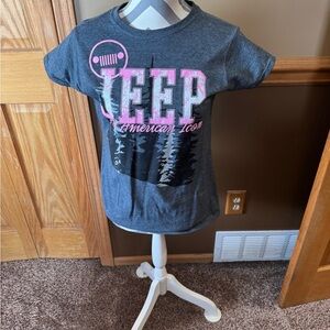 Gildan Charcoal Jeep Graphic Tee with Pink Accents